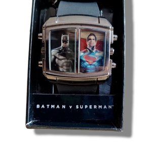 BATMAN SUPERMAN DAWN OF JUSTICE DUAL FACE TIME WATCH NIB